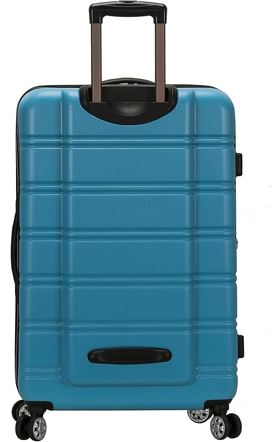 Rockland Melbourne Hardside Expandable Spinner Wheel Luggage, Turquoise/Aqua, Checked-Large 28-Inch