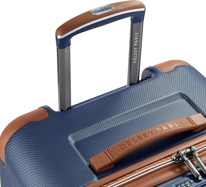 DELSEY PARIS Chatelet Air 2.0 Hardside Luggage Trunk with Spinner Wheels, Navy Blue, Checked-26 Inch