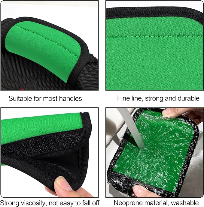 6 Pack Luggage Handle Wrap, Luggage Handle Wraps for Suitcase, Grass Green Luggage Tags, Suitcase Tags identifiers for Travel Accessories