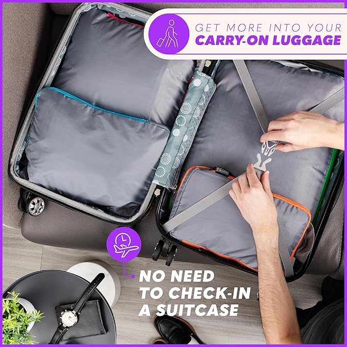 Compression, 4 Set/6 Set Packing Cubes for Carry on Suitcase, Organizer Bags Set