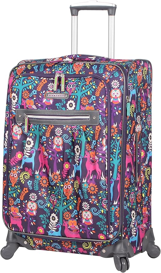 Lily Bloom Large Expandable Design Pattern Luggage With Spinner Wheels For Woman (28in, Wildwoods)
