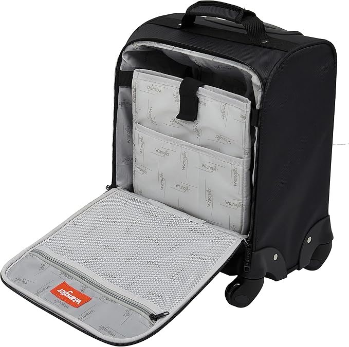 Wrangler 17" Underseat Spinner Carry-On Luggage, Charcoal