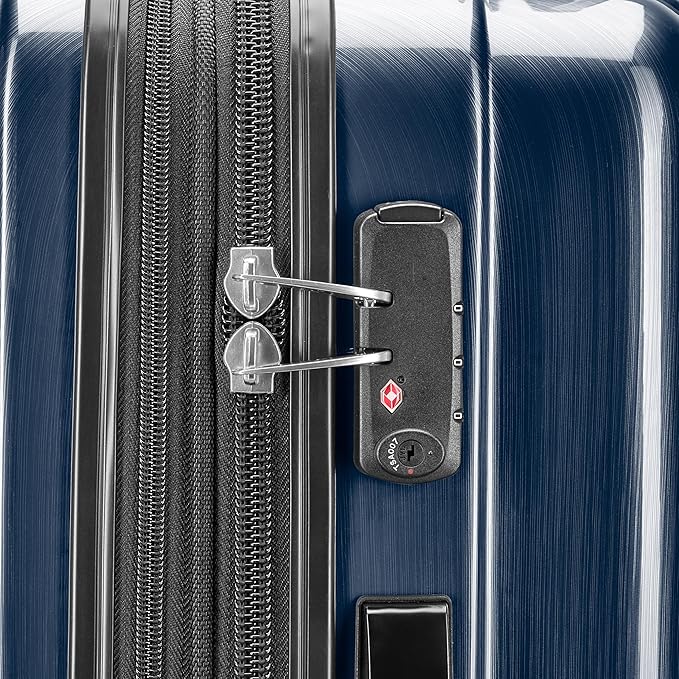 Samsonite Winfield 2 Hardside Expandable Luggage with Spinner Wheels, Navy, Checked-Medium 24-Inch