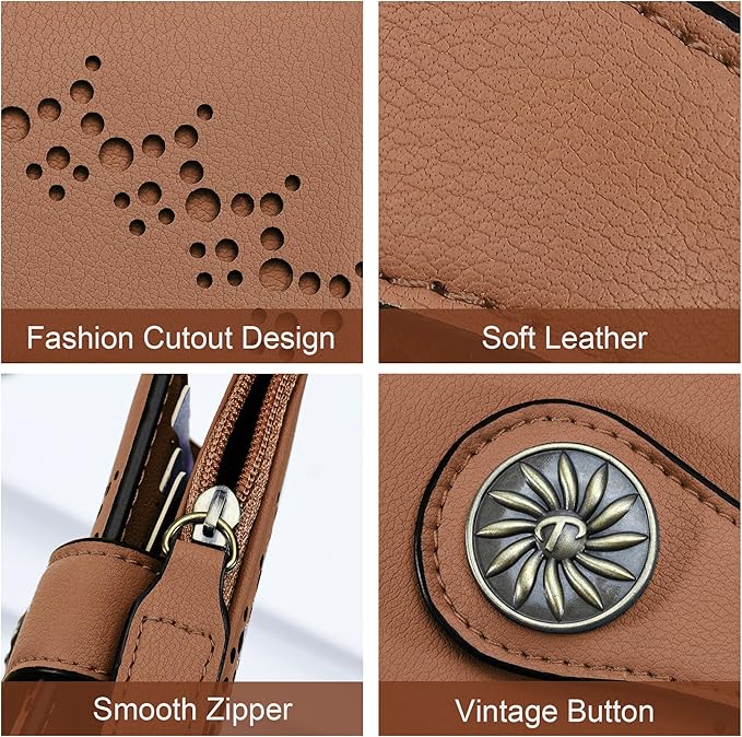 Tipmile Small Wallet for Women Bifold RFID Blocking Card Holder Leather Wallets with Zipper Coin Pocket