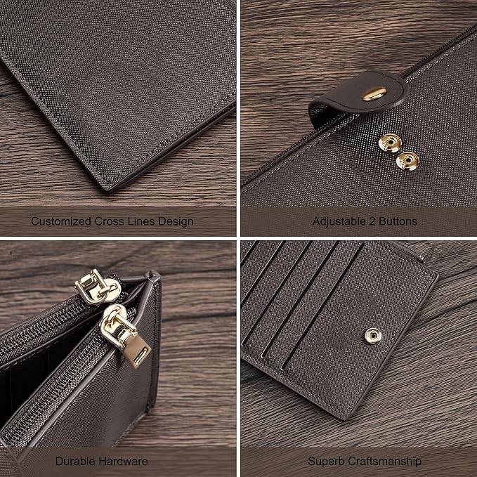 Travelambo RFID Wallet Women Large Size Bifold Multi Card Wallet Case with Zipper Pocke Credit Card Holder for Women