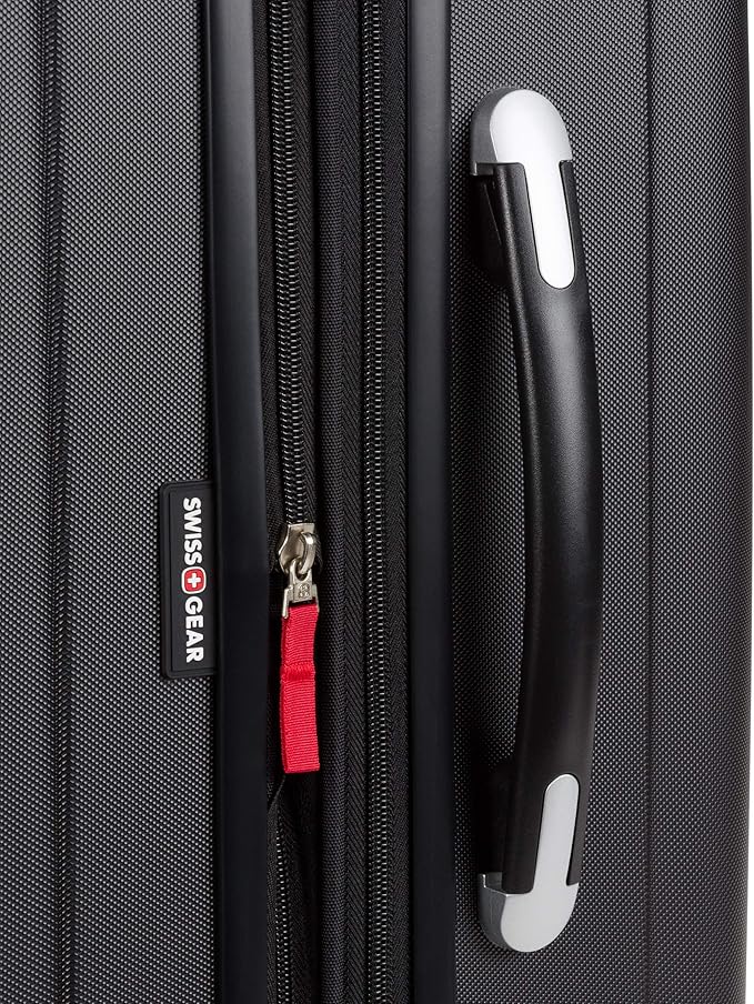 SwissGear 7585 Hardside Expandable Luggage with Spinner Wheels, Black, Checked-Medium 23-Inch