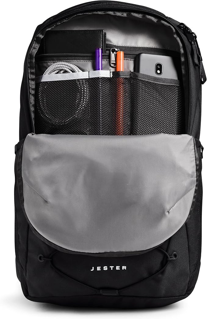 The North Face Women's Jester Everyday Laptop Backpack - Commuter Travel Bag, Laptop Sleeve, Water-Repellent, TNF Black-NPF, One Size