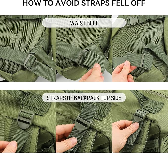 REEBOW GEAR Military Tactical Backpack for Men Large Army 3 Day Assault Pack Molle Bag Backpacks (Green)