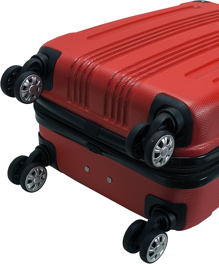 Rockland London Hardside Spinner Wheel Luggage, Red, Carry-On 20-Inch