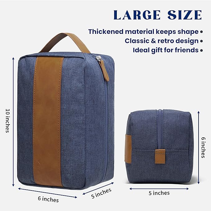 Vorspack Toiletry Bag for Men - Water Resistant Travel Bag for Toiletries, Lightweight Hygiene Bag for Bathroom, Travel Essentials, Gifts - Blue