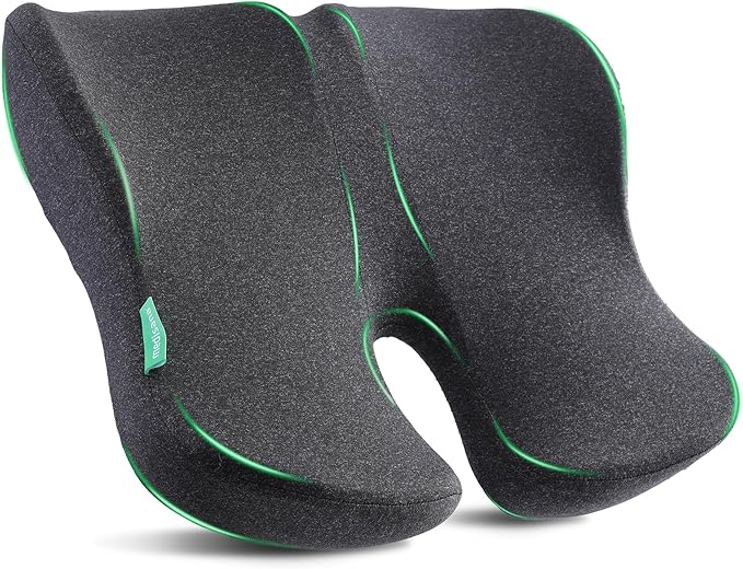 Medisana Extra Large Seat Cushion, Seat Cushions for Office Chairs, Car Seat, Wheelchair - Sciatica & Tailbone & Coccyx Pain Relief Pillow for Driver Sedentary People（Size:19.6 * 16.6 * 3.7 in-Black）