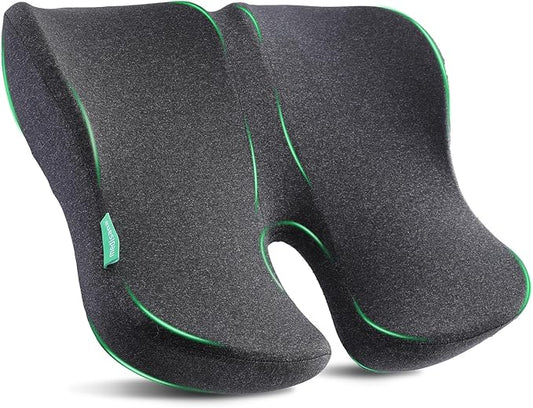 Medisana Extra Large Seat Cushion, Seat Cushions for Office Chairs, Car Seat, Wheelchair - Sciatica & Tailbone & Coccyx Pain Relief Pillow for Driver Sedentary People（Size:19.6 * 16.6 * 3.7 in-Black）
