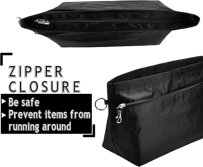 Vercord Handbag Purse Tote Pocketbook Organizer Insert Zipper Closure 11 Pockets 3 Sizes Many Colors