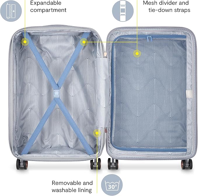 DELSEY PARIS Cruise 3.0 Hardside Expandable Luggage with Spinner Wheels, Graphite, 2 Piece Set (20/28)