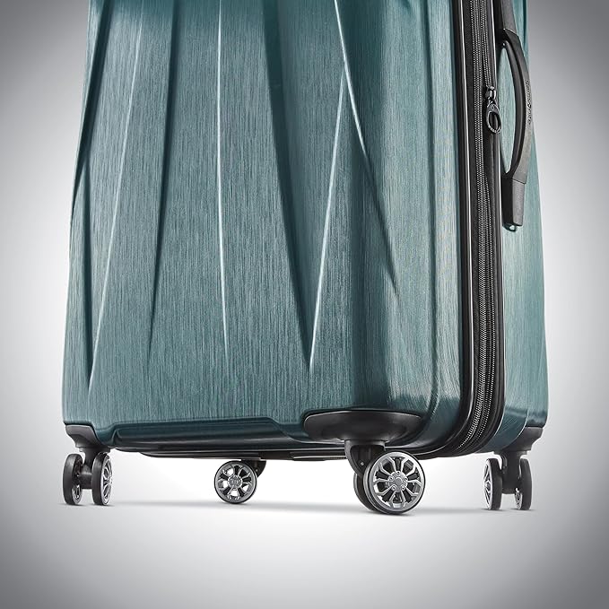 Samsonite Centric 2 Hardside Expandable Luggage with Spinner Wheels, Emerald Green, Checked-Medium 24-Inch