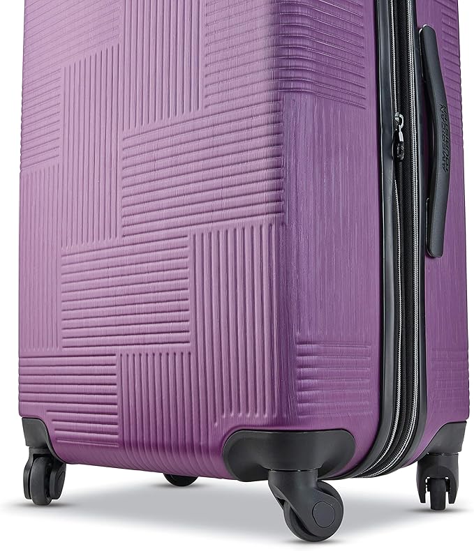 American Tourister Stratum XLT Expandable Hardside Luggage with Spinner Wheels, Power Plum, Checked-Large 28-Inch