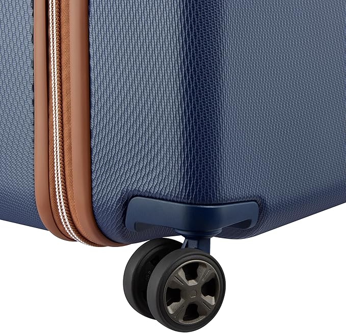 DELSEY PARIS Chatelet Air 2.0 Hardside Luggage Trunk with Spinner Wheels, Navy Blue, Checked-26 Inch