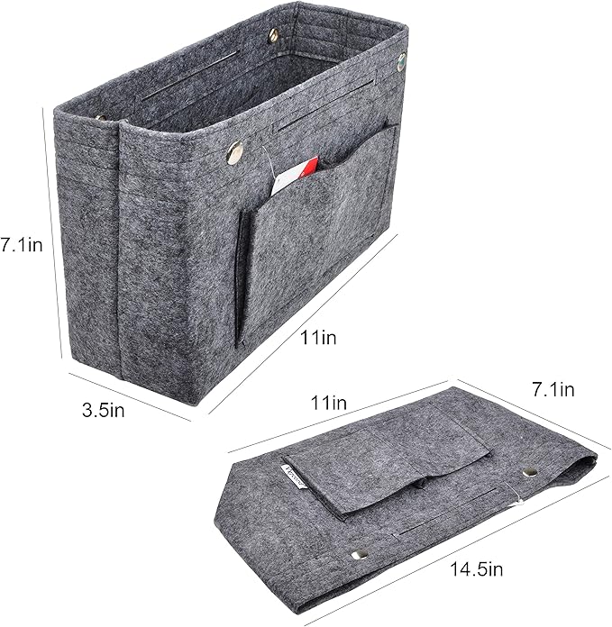 Vercord Felt Purse Tote Organizer Insert Divider Inside Handbag for Women Medium Grey