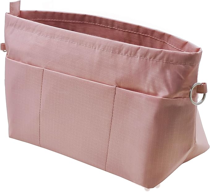 Time Wing Handbag Tote Purse Organizer Insert Bag Liner Shaper Pocketbook Divider Zipper 11 Pockets Compartments X Large Pink