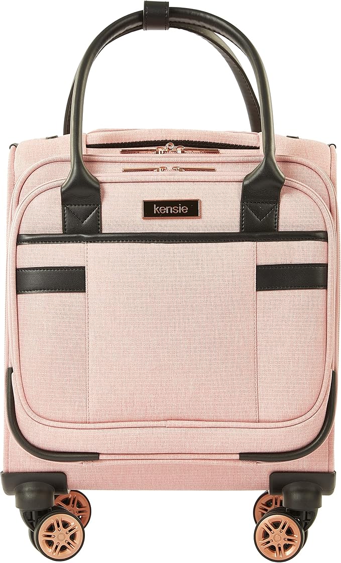kensie Hudson Softside 3-Piece Spinner Luggage Set, Rose