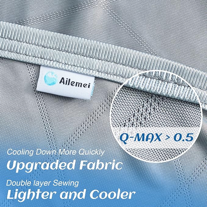 Ailemei Direct 【Upgraded Fabric Cooling Blanket for Hot Sleepers, Twin/Full Size Lightweight Breathable Summer Bed Blankets, Q-Max >0.5 Jade Fiber,Keep Body Cool Hot Flashes Night Sweats,60"x90"