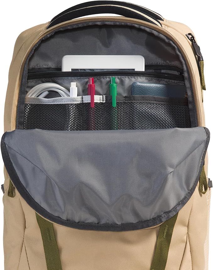 The North Face Vault Everyday Laptop Backpack - Commuter Travel Bag, Water-Repellent Finish, Spacious Compartment, Khaki Stone/TNF Black, One Size
