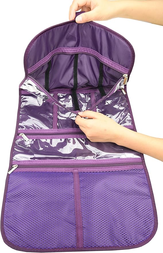 Freegrace Premium Hanging Toiletry Bag for Travel - Cosmetic, Jewelry, Toiletry, Makeup & Accessory Storage Organizer Bag, Large Size for Women & Men