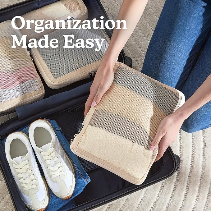 Vandel Space-Saving Compression Packing Cubes for Women and Men, Compressible Carry On Suitcase Organizer, Luggage Packing Cubes for Travel, Organizer Bags for Luggage and Backpacks