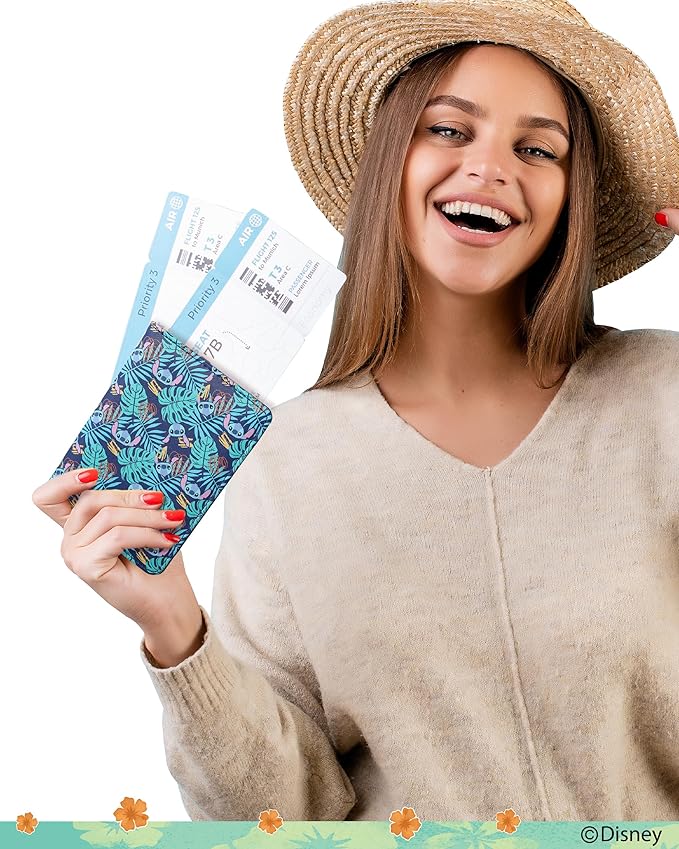 Disney Stitch Passport Cover for Women Official License, Cute Passport Book Holder, Passport Wallet, Travel Must Haves