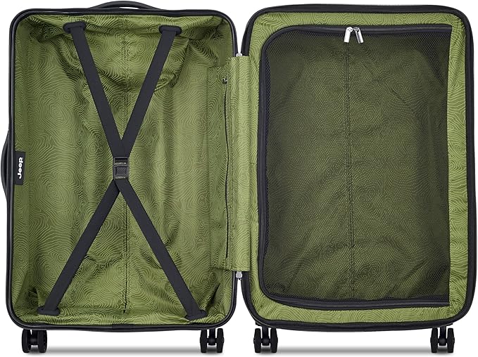 Jeep JH004C Hardside Expandable Luggage with Spinner Wheels, Beige, Checked-Medium 24 Inch