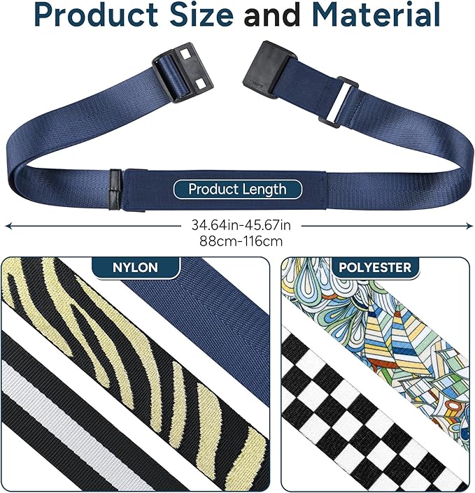 Travel Inspira Magnetic Quick-Release Travel Belt for Luggage Strap - Hands-Free, Lightens Load, Secures Multiple Bags, Adjustable & Lightweight for Effortless Travel