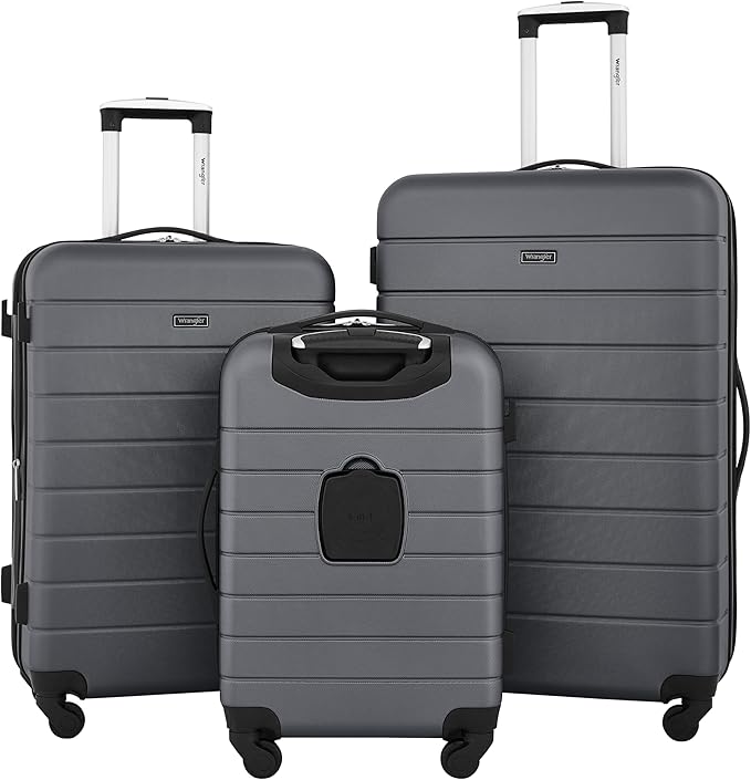 Wrangler Smart Spinner Hardside Luggage, 3 Piece Set, Quiet Shade