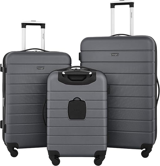 Wrangler Smart Spinner Hardside Luggage, 3 Piece Set, Quiet Shade
