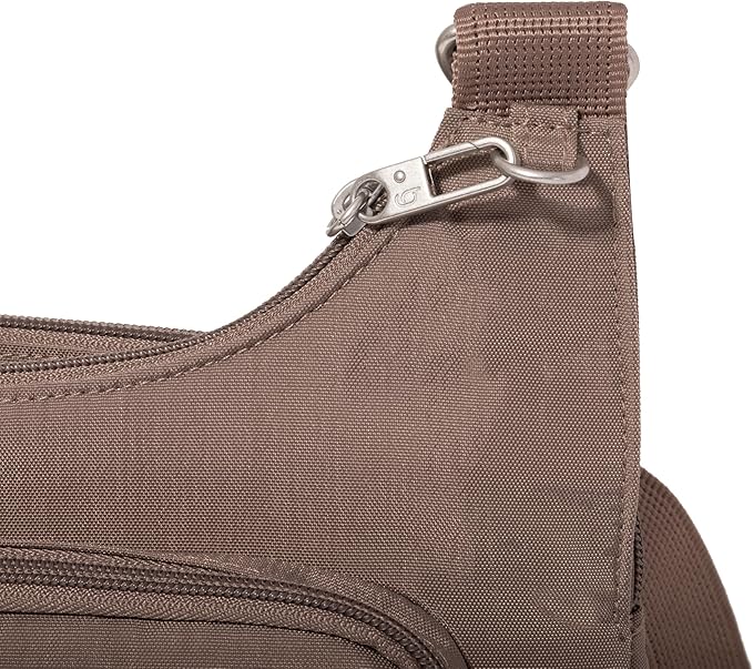 Baggallini Securtex Anti-theft Crossover Crossbody Bag 11”w X 8.5”h, Rfid, Built-in Wallet, Locking Zippers