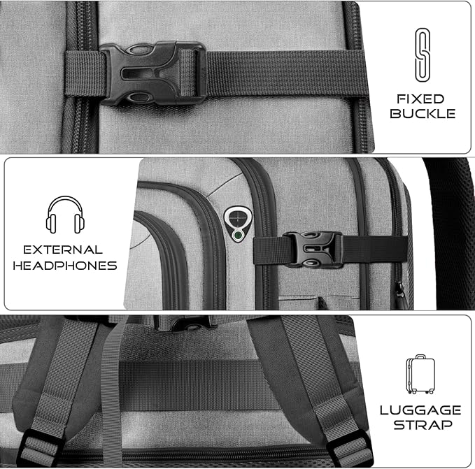 Extra Large Travel Backpack, Carry on Luggage Backpack TSA 18.4 inch Laptop Bag Flight Approved, Lightweight Business Luggage Bag, Travel Gifts for Men, Black
