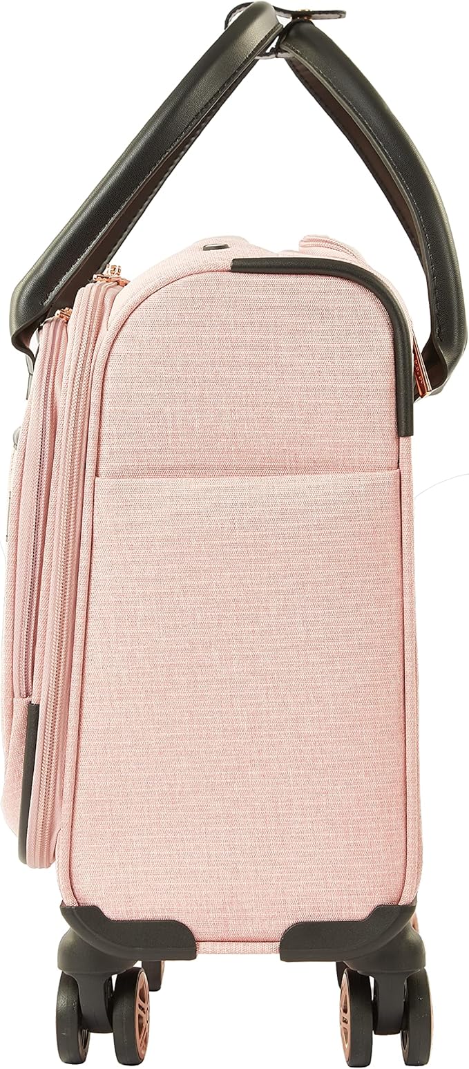 kensie Hudson Softside 3-Piece Spinner Luggage Set, Rose