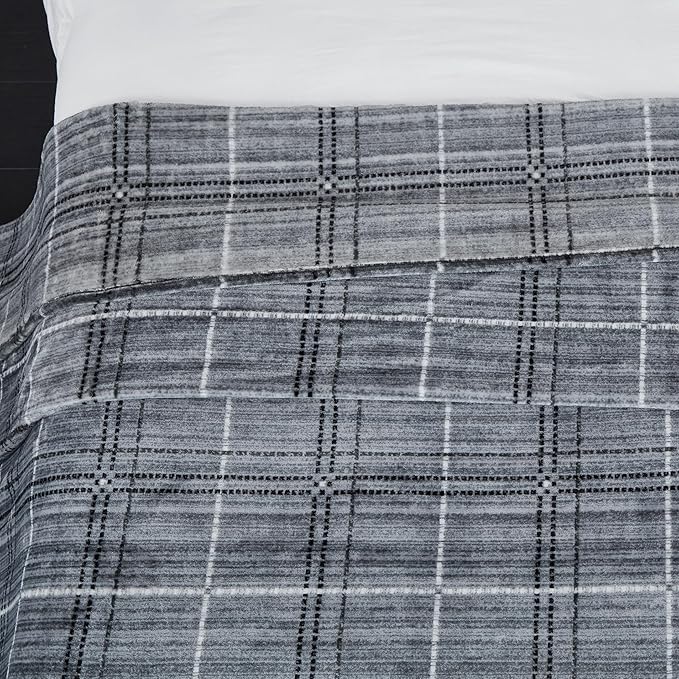 Soft Cozy 120x138 Inches Seamless Oversized King Fleece Blanket, Line Pattern Giant Huge, Extra Large 10'x11.5', California King Blanket for Sofa, Family, Travel, Line Dark Grey