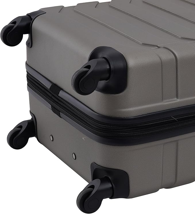Wrangler 4 Piece Miami Luggage and Packing Cubes Set, Desert Taupe