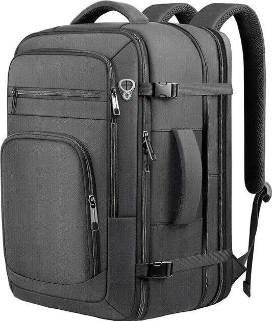 Roomy Travel Backpack, Expandable 40L-50L Carry On Backpack For 17.3" Laptop,TSA Flight Approved Business Travel Backpack w/ Multiple Organizer Pockets for Work,Overnight Trip,College &Daily Commuting