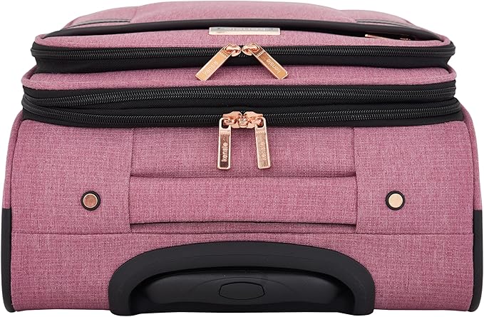 kensie Hudson Softside 3-Piece Spinner Luggage Set, Mellow Mauve