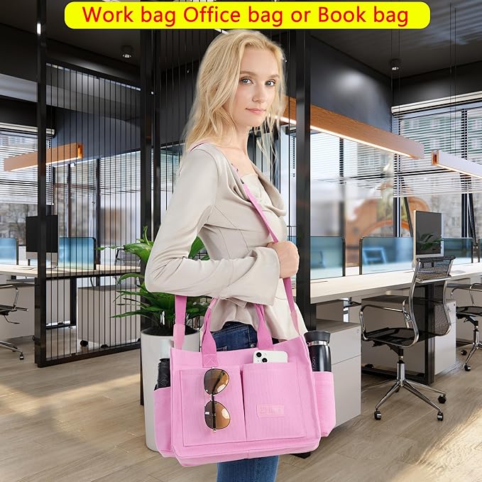 ZHMO Canvas Tote Bag for Women,Women's Bags Crossbody Bags Work Laptop Tote Bag Large Handbags Purse for Travel Nurse Teacher