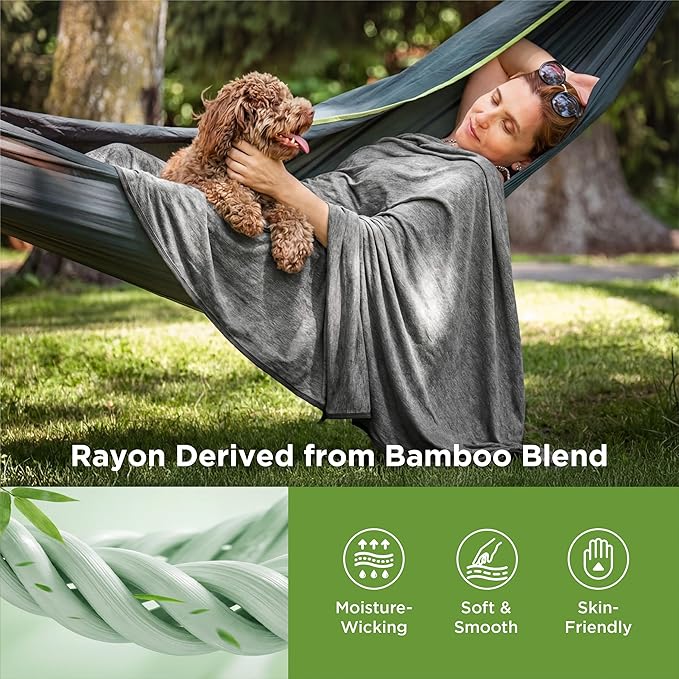 Bedsure Cooling Blanket Twin XL for Hot Sleepers, Summer Dorm Room Essentials for Guys Girls, Cold Blanket with Rayon Derived from Bamboo, Ice Cool Cold Lightweight Bedding for Twin Size Bed, 60x90