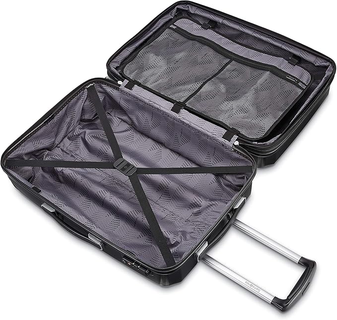 Samsonite Winfield 3 DLX Hardside Expandable Luggage with Spinners, Black, Checked-Large 28-Inch