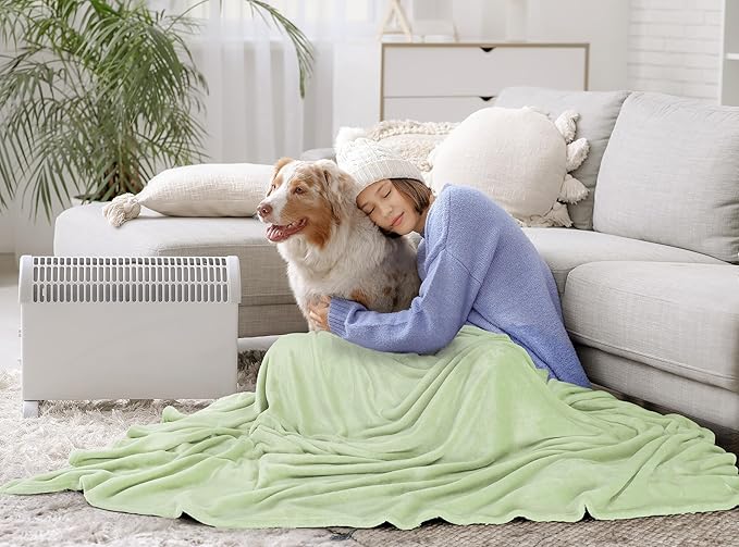Utopia Bedding Fleece Blanket Throw Size Sage Green 300GSM Luxury Anti-Static Fuzzy Soft Microfiber Blanket for Couch, Sofa and Bed (50x60 Inch)