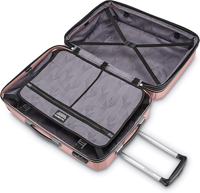 Samsonite Winfield 3 DLX Hardside Expandable Luggage with Spinners, Checked-Medium 25-Inch, Rose