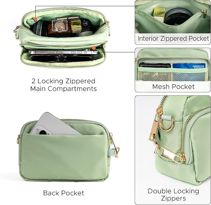 Joryin Anti Theft Crossbody Bag for Women, Slash-resistant RFID Blocking Travel Purses, Small Shoulder Bag Handbag, Nylon