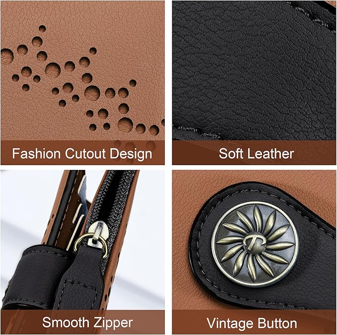 Tipmile Small Wallet Women Bifold RFID Blocking Card Holder Leather Wallets with Zipper Coin Pocket