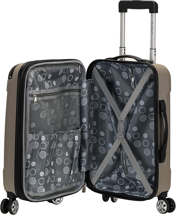 Rockland London Hardside Spinner Wheel Luggage, Silver, Carry-On 20-Inch