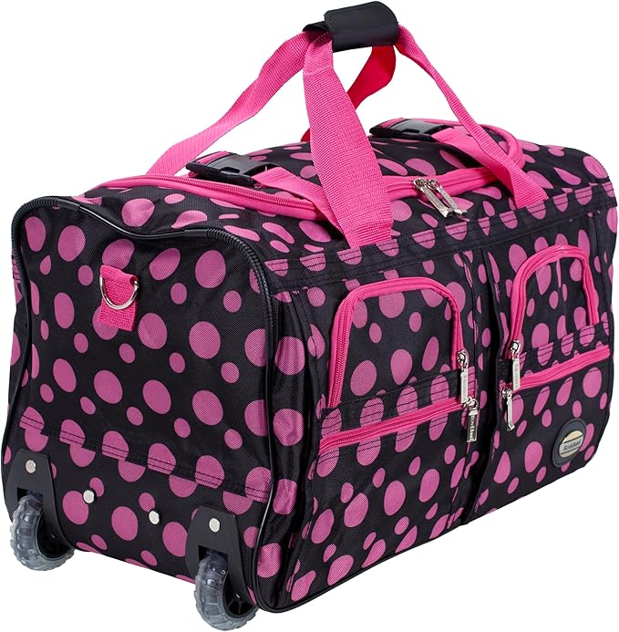 Rockland Rolling Duffel Bag, Black, 22"