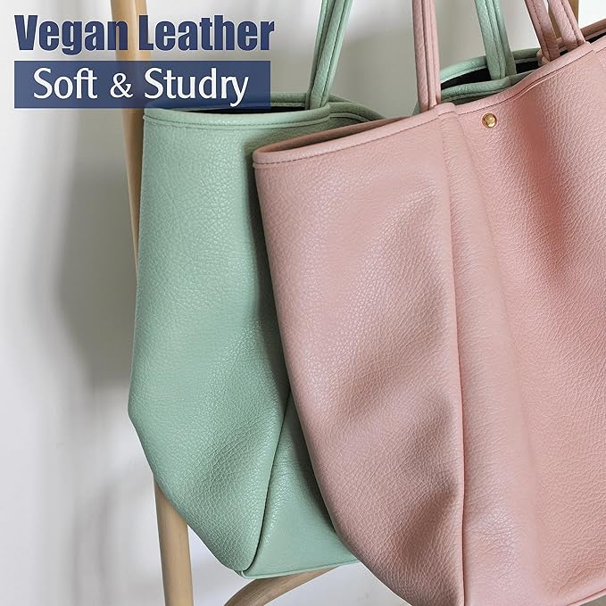 Oversize Pu Leather Tote Women Weekender Bag Shopper Handbag Travel Purse